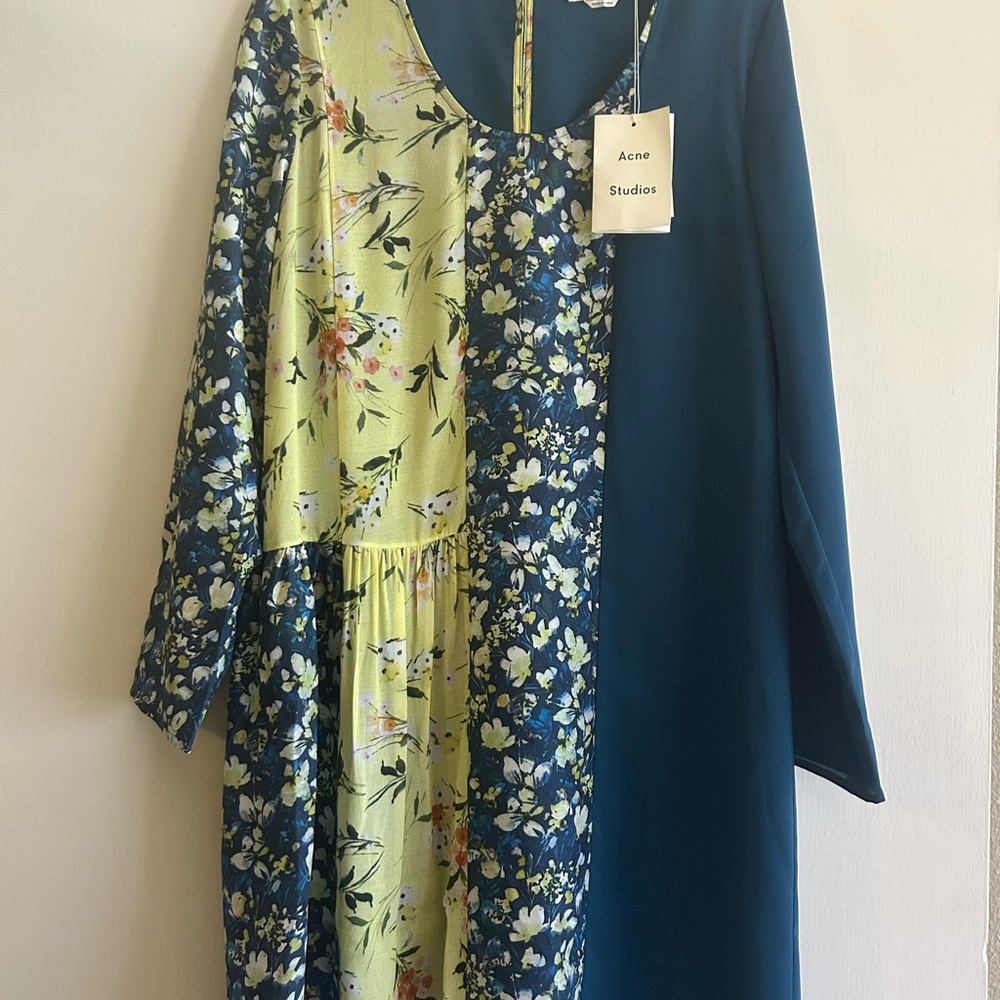 Acne Floral and Teal Dress